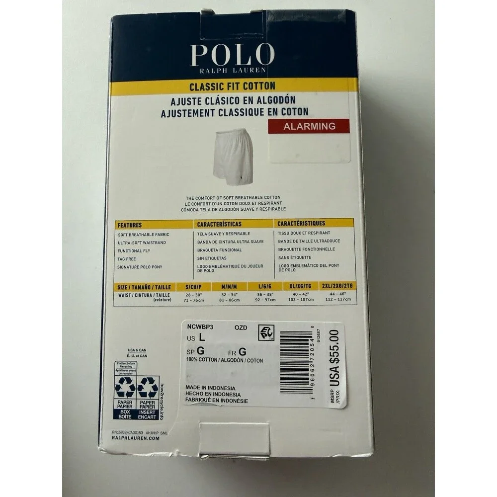 Polo Ralph Lauren 3-Pack WOVEN Boxers~Men's LRG 36